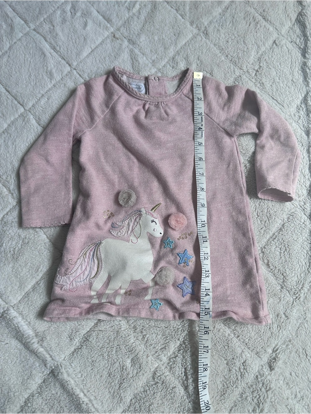 Mudpie | Pink and Cream Unicorn Raglan Dress | Size 2T - Picture 14 of 14